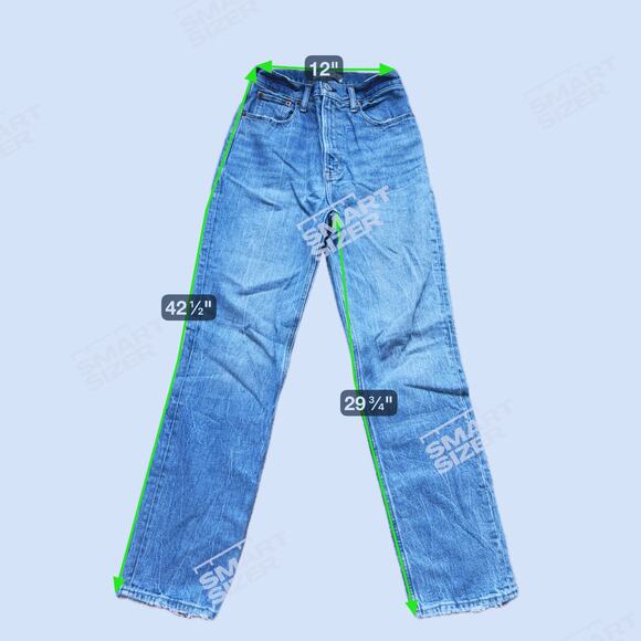 Abercrombie & Fitch Ultra High Rise 90s Straight Jeans Blue 2 Short Classic - Picture 6 of 6